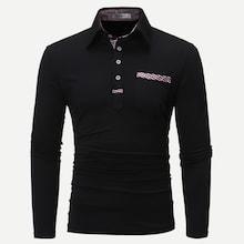 Romwe Men Contrast Plaid Polo Shirt