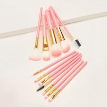 Romwe Two Tone Handle Makeup Brush With Bucket 12pcs