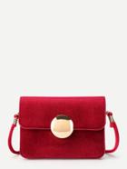 Romwe Round Magnetic Button Front Flap Crossbody Bag