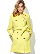 Romwe Yellow Lapel Long Sleeve Drawstring Pockets Woolen Coat