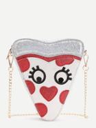 Romwe Sliver Heart Shaped Cute Crossbody Bag