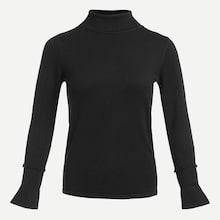 Romwe Solid Flounce Sleeve Jumper