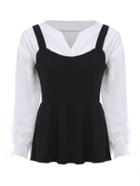 Romwe Straps Cami Top With V Neck Shirt