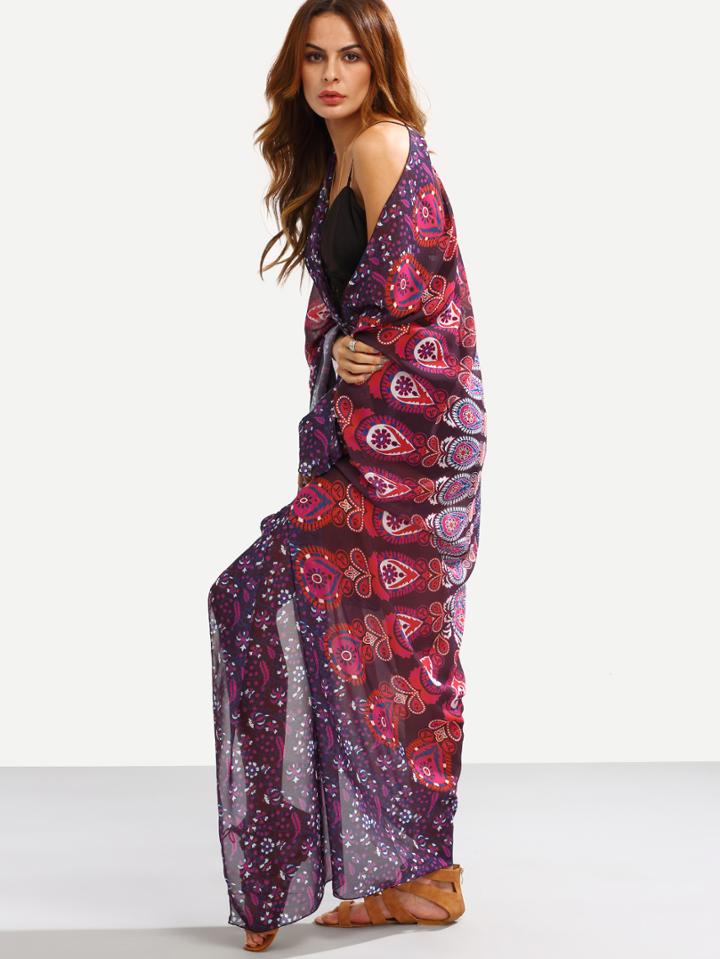 Romwe Multicolor Paisley Print Shawl