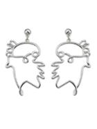 Romwe Silver Geometric Drop Statement Earrings For Women