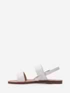 Romwe White Faux Leather Sandals