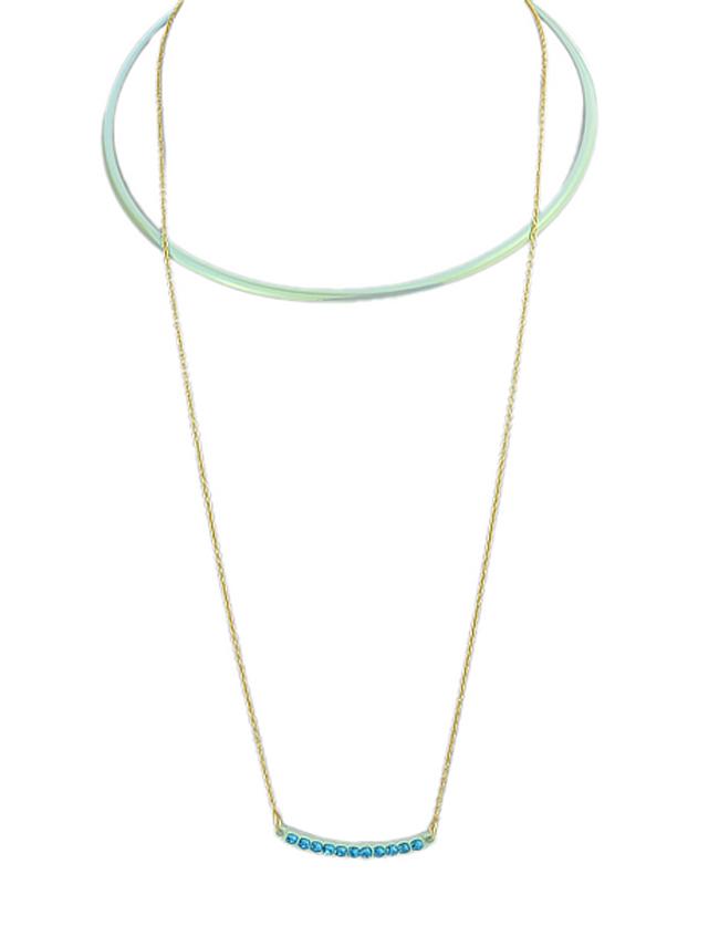 Romwe 2015 New Coming Unique Style Blue Alloy Collar Necklace