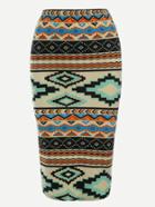 Romwe Multicolor Tribal Print Elastic Waist Pencil Skirt