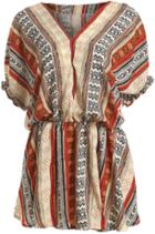 Romwe V Neck Tribal Print Dress