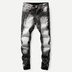Romwe Men Make Old Skinny Jeans