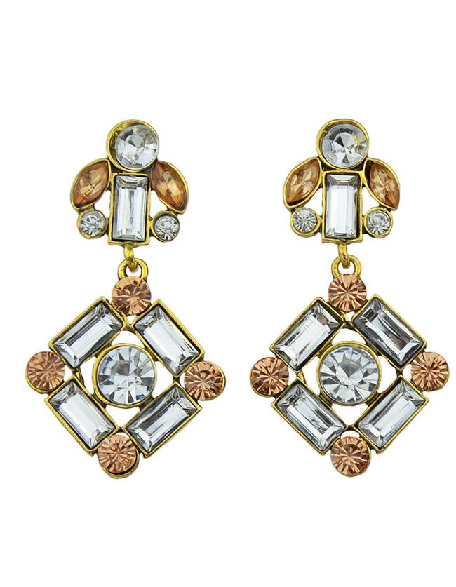 Romwe Rhinestone Daily Wear Earrings