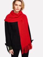 Romwe Fringe Trim Ladder Cut Out Detail Scarf