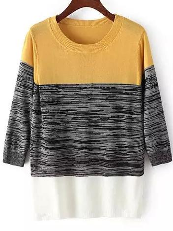 Romwe Knit Loose Khaki Sweater