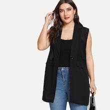 Romwe Plus Mesh Insert Solid Vest