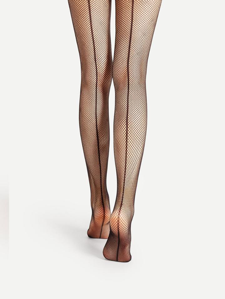 Romwe Back Seam Fishnet Tights