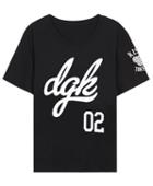 Romwe Round Neck Letters 02 Print Black T-shirt
