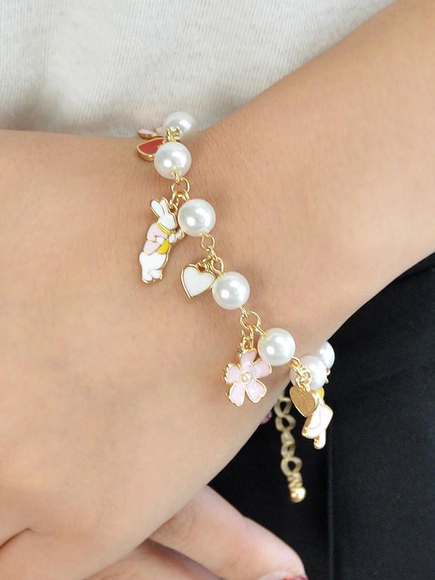 Romwe Rabbit Car Flower Mushroom Pattern Bracelet