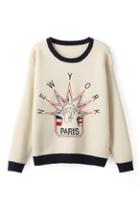 Romwe New York Embroidered Jumper