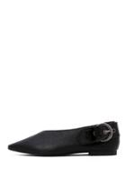Romwe Black Pointed Toe V-shaped Opening Flats