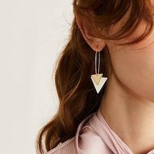 Romwe Double Triangle Drop Earrings 1pair