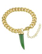 Romwe Green Chili Shape Gold Plated Chain Bracelet