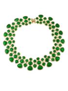 Romwe Green Enamel Maxi Collar Choker Necklaces