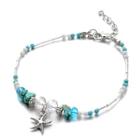 Romwe Starfish Charm Beaded Anklet