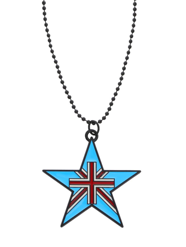 Romwe Blue Enamel Star Pendant Necklace