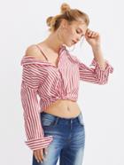 Romwe Contrast Stripe Multiway Shirt