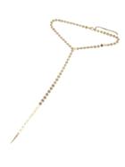 Romwe Gold Color Simple Model Long Metal Beads Chain Necklaces