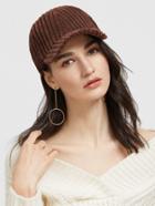 Romwe Coffee Thick Corduroy Baseball Cap