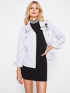 Romwe Pearl Beaded Destroyed Jacket