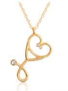 Romwe Exaggerated Heart Pendant Chain Necklace