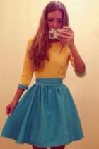 Romwe Colour-block Flare Dress