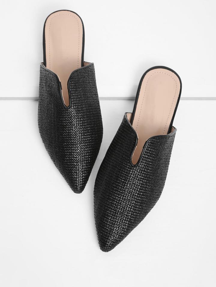 Romwe Pointed Toe Woven Flats