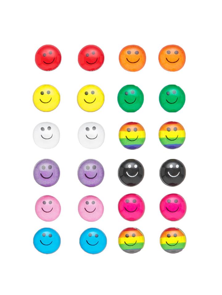 Romwe Round Emoji Design Stud Earring Set