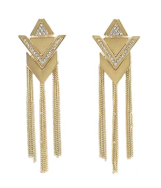 Romwe Triangle Tasseled Earring