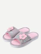 Romwe Embroidered Detail Applique Slippers