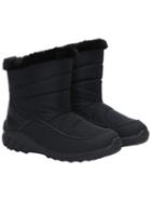 Romwe Black Fur Thick-soled Short Boots