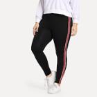 Romwe Plus Contrast Striped Legging