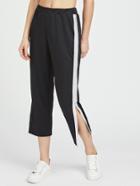 Romwe Zip Up Stripe Side Crop Pants