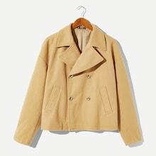 Romwe Guys Button Front Collar Outerwear
