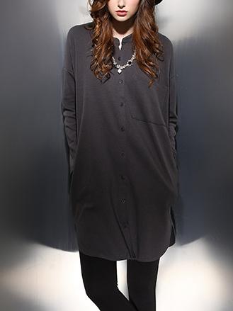 Romwe Stand Collar Dropped Shoulder Seam Coat With Single Breasted