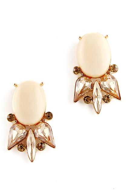 Romwe Romwe Diamante Flower Pendant Earrings