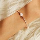 Romwe Faux Pearl Detail Bangle Bracelet 1pc