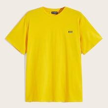 Romwe Guys Patched Detail Tee