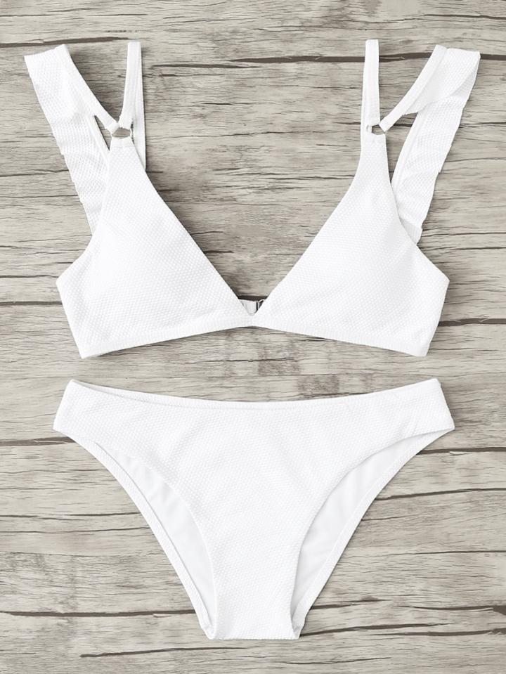 Romwe Double Straps Bikini Set
