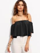 Romwe Off Shoulder Crop Top