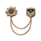Romwe Medal Design Collar Clip Chain Brooch