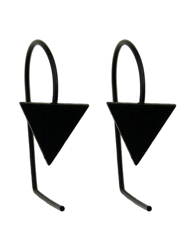 Romwe Black Plated Latest Deisng Earrings